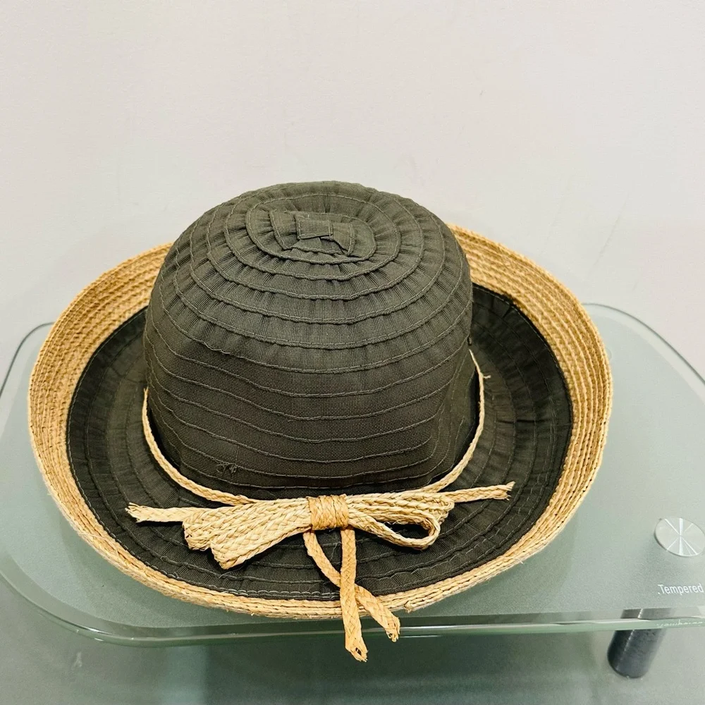 Scala Collezione Sun Hat Paper Polyester One Size Band‎ Beach Garden
